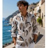Camicia Cotone Stampa Goccia Collo Italiano Alessandro La Mura