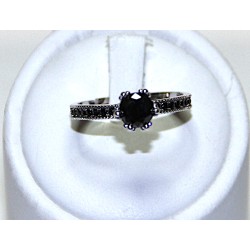 Anello solitario con ossidiana
