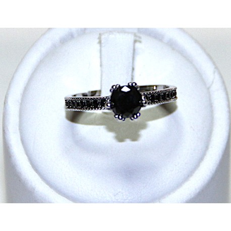 Anello solitario con ossidiana
