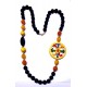 Collana in ossidiana e pietre dure con Simbolo di Lipari in ceramica