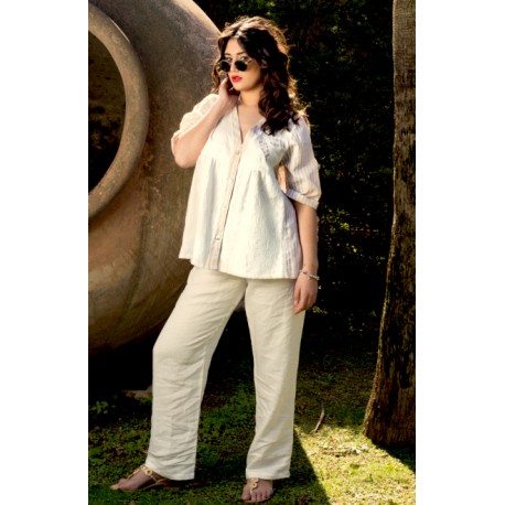 Pantalone beige in lino - Sartoria Positano