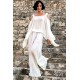 Pantalone bianco in lino - Sartoria Brunella Positano