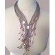 Collana in lino e quadrati in rame placcati oro