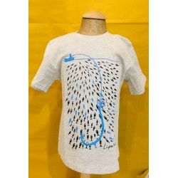 Maglietta grigia bambino con pesci e simbolo di Lipari
