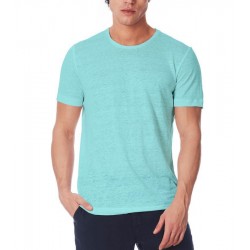 T-shirt uomo in lino celeste