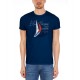 T-shirt uomo blu in cotone Zeybra