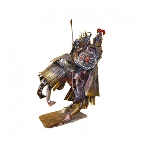 Cavaliere in ferro battuto con simbolo di Lipari