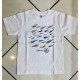 Maglietta bambino bianca con sardine e simbolo di Lipari