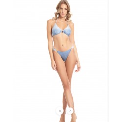 Bikini corpetto lurex azzurro Cotazur