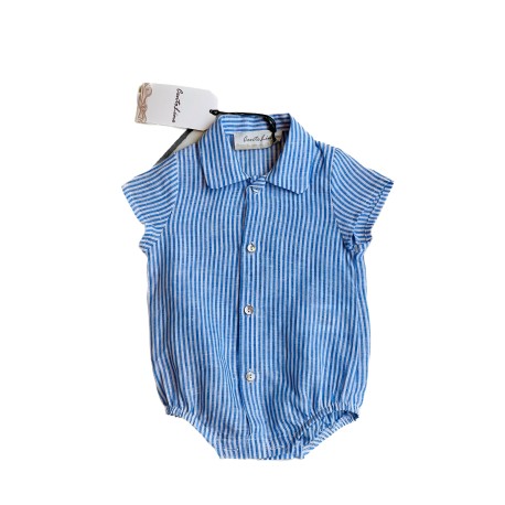 Camicia mezze maniche a body di Cento Lino bambini