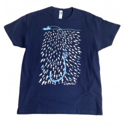 Maglietta pescatore Blu con simbolo di Lipari