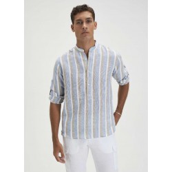 Camicia collo coreana di Cento Lino uomo