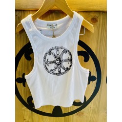 Top bianco con il Simbolo di Lipari