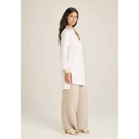 Chemisier lungo con spacchi di Cento Lino Donna