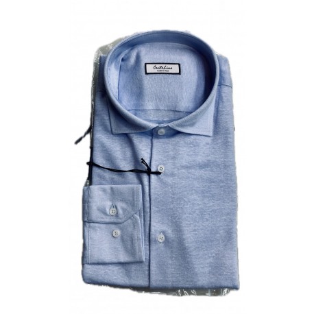 Camicia jersey collo francese di Cento Lino uomo
