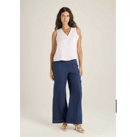 Maglia in lino scollo a V di Cento Lino donna