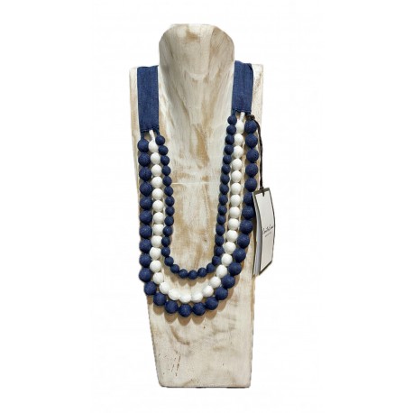 Collana di tre fili di perle in lino di Cento lino