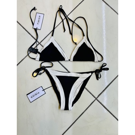 Bikini Triangolo dupleface bianco nero FISICO