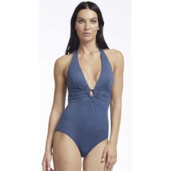 Reggiseno triangolo chiuso bicolore e slip a fascia di FISICO