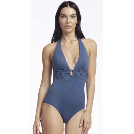 Reggiseno triangolo chiuso bicolore e slip a fascia di FISICO