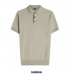 Polo in lino blu ZEYBRA