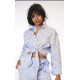 Camicia con nodo in lino Di Rosetta di Positiamo