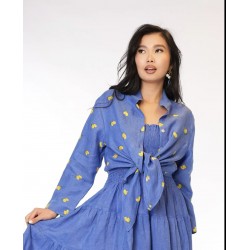 Camicia con nodo in lino Di Rosetta di Positiamo