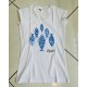 Maglietta donna bianca con pesci blu