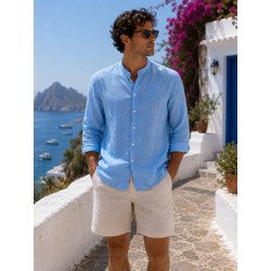 Camicia uomo coreana in lino di Cento Lino