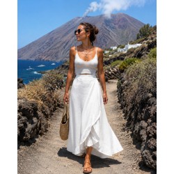 Gonna portafoglio in lino di Cento Lino Donna