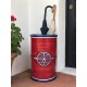 Vaso cilindro fondo bordò e logo simbolo di Lipari